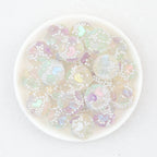 Glitter Pearl Accent Heart Acrylic Round Beads 16mm 25pcs