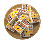 Silicone Focal Beads Don Play About Me Sunflower Leopard Print 20pcs 2