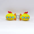 Silicone 3D Focal Beads Submarine Yellow Orange Fins 20pcs