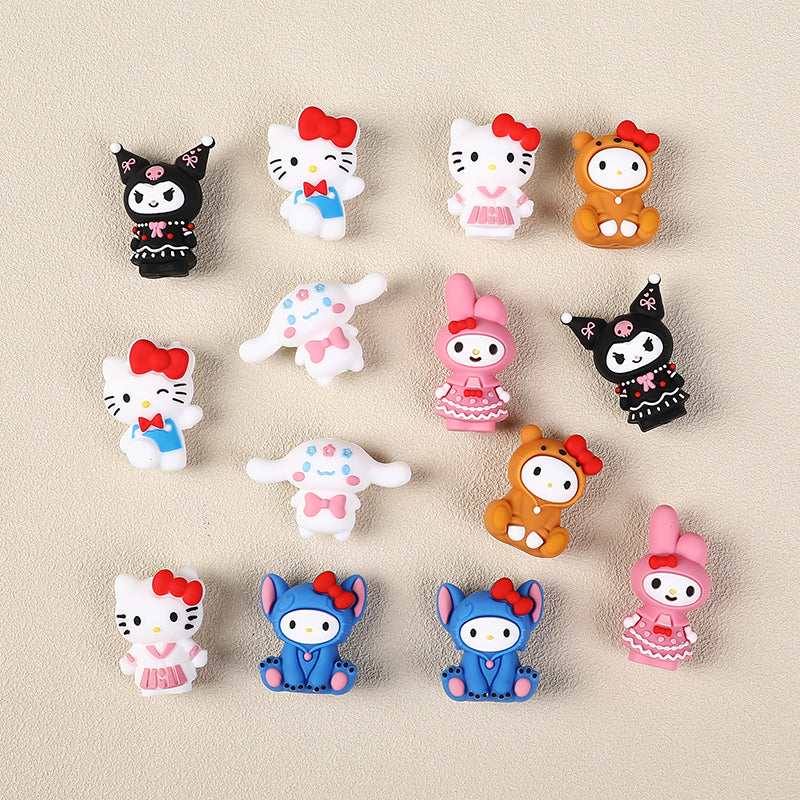 Silicone 3D Focal Beads Sanrio Characters Big Ear and Bow Details 20pcs 4