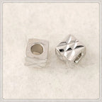 Brass Square Metal Beads 4mm Rhombus Grid Faceted 100pcs 2