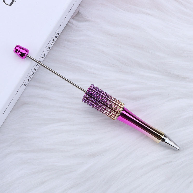 Beadable Pen with Rhinestone Grip and Decorative Cap Multiple Colors 12