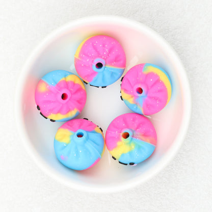 Colorful 3D Glittered Silicone Steamed Stuffed Bun Focal Beads 20pcs 12