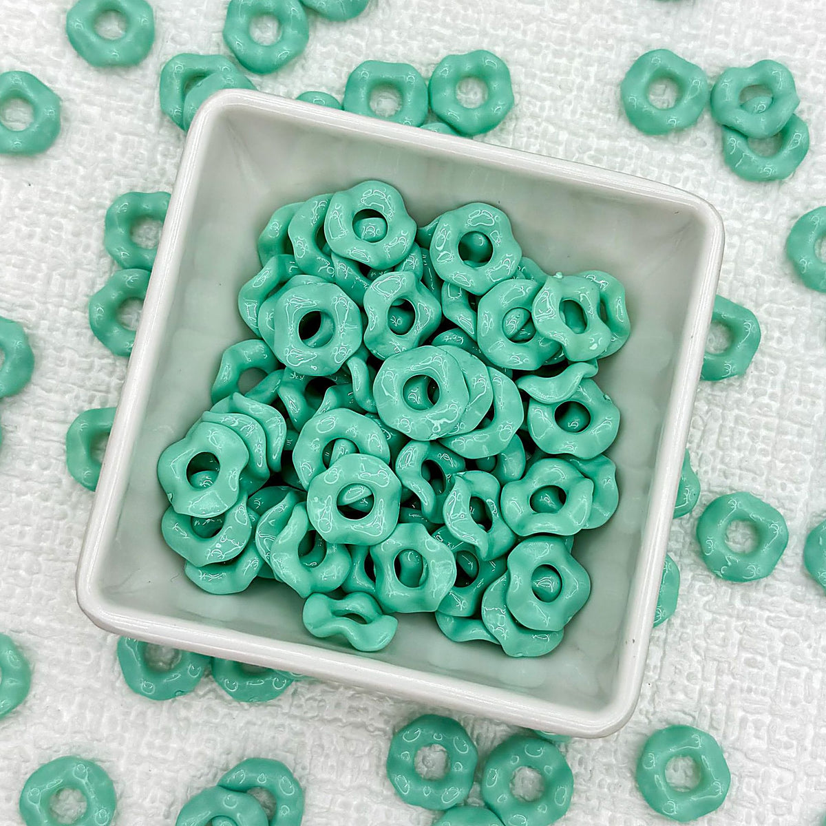 Acrylic Wavy Spacer Beads 12mm Baking Painted Colorful 50pcs - lake blue