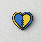 Yellow Blue Heart Silicone Focal Beads 20 pcs