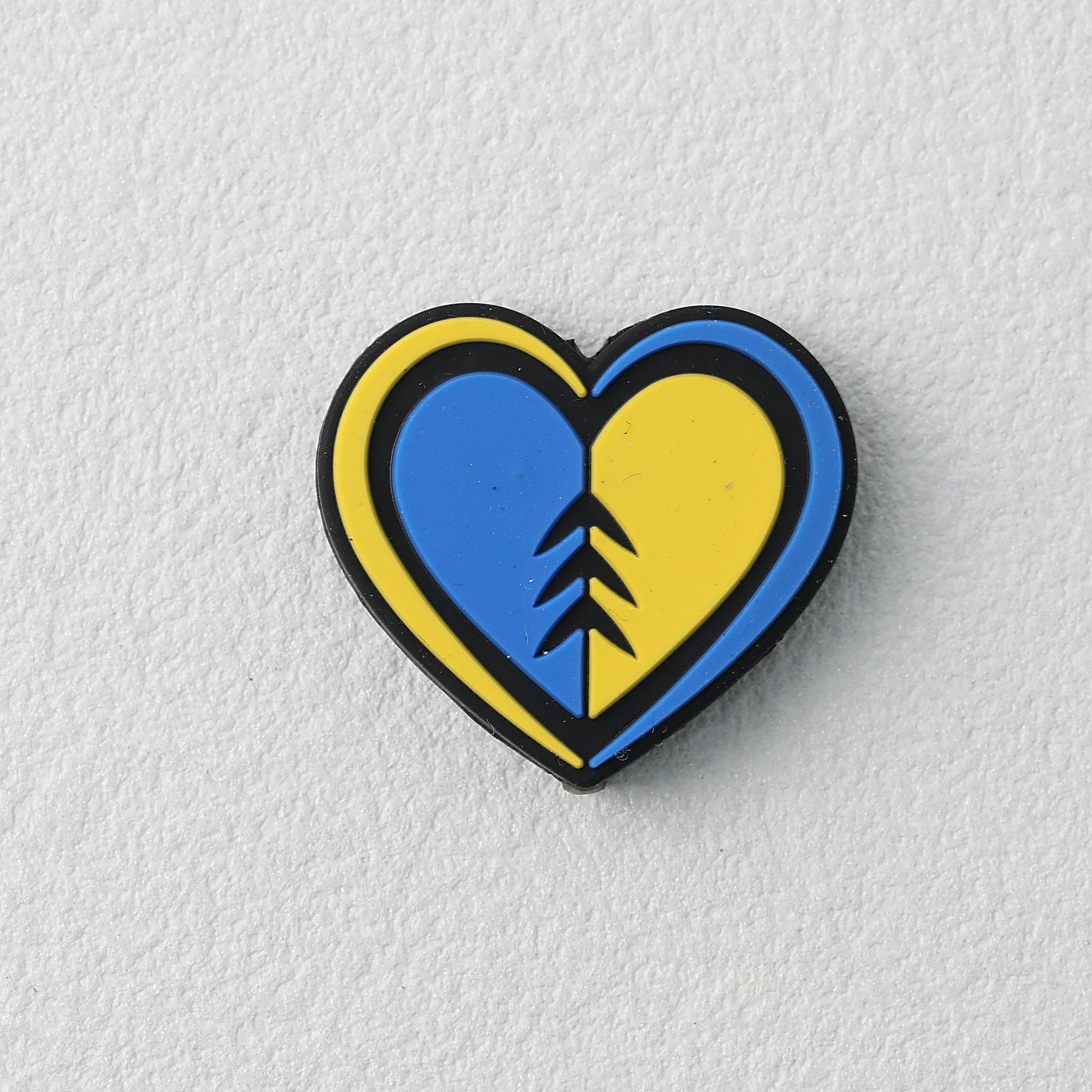 Yellow Blue Heart Silicone Focal Beads 20 pcs