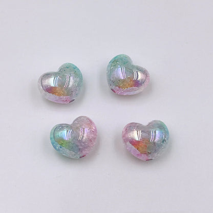 Gradient Heart Acrylic Beads 22mm Dual Color Crackle 50pcs 4