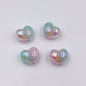 Gradient Heart Acrylic Beads 22mm Dual Color Crackle 50pcs 4