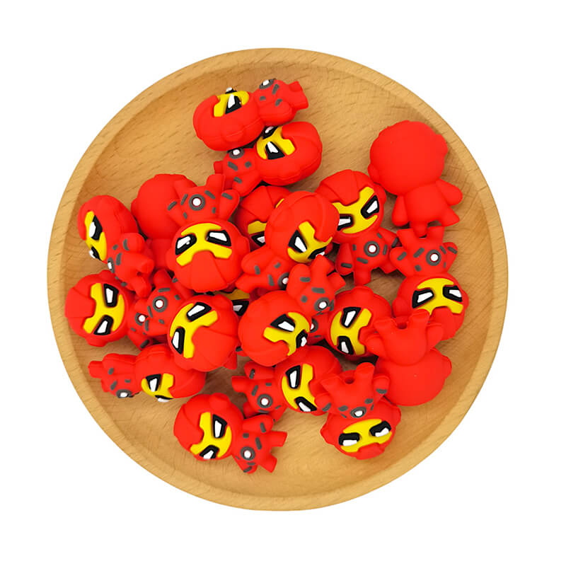 Silicone 3D Focal Beads Iron Man Q Edition Circular Chest Hole 2