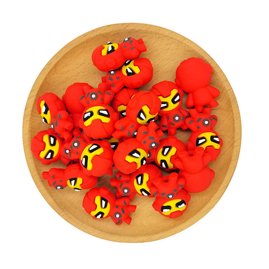 Silicone 3D Focal Beads Iron Man Q Edition Circular Chest Hole 2