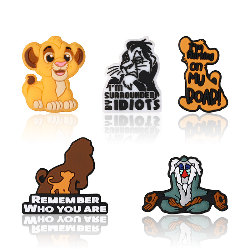 Silicone Focal Beads Lion King Expressions Quotes 20pcs 10