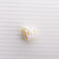 Hand Drawn Acrylic Heart Beads 19.4x17mm Pastel Faceted 5pcs 10