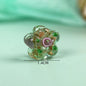 Lampwork Glass Beads Five Petal Flower 14mm Vintage Foil Filled 10pcs 9