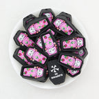 3D Mummy Coffin Silicone Focal Beads 20 pcs Colorful Assortment - Pink
