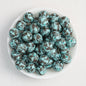 15mm Quail Egg Pattern Priented Silicone Round Beads 50pcs 3