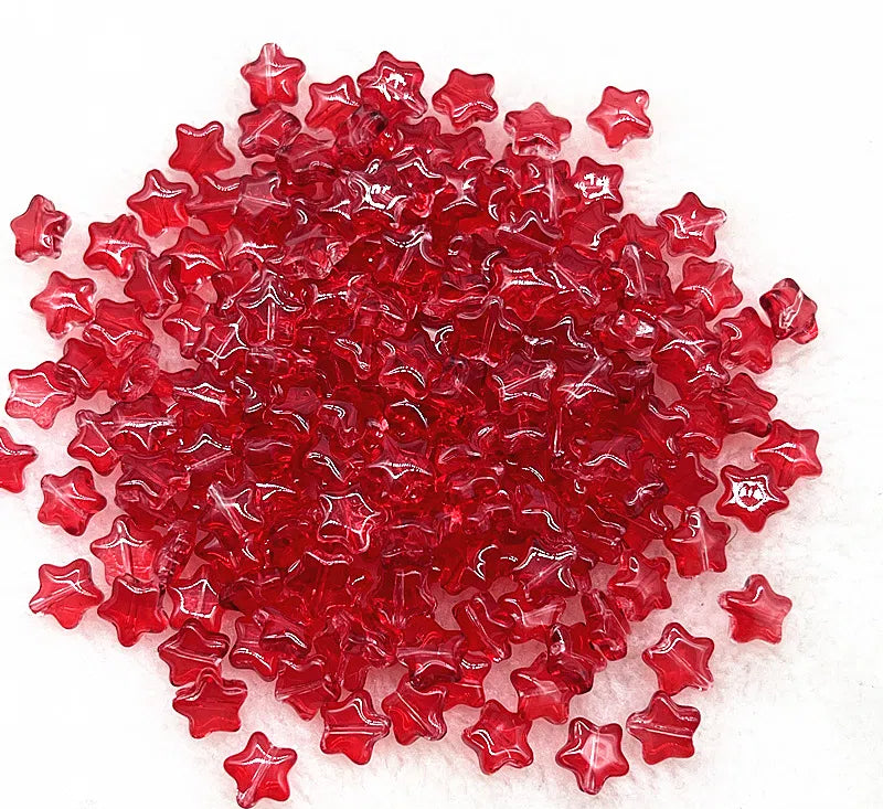Pentagonal Star Glass Beads 8mm Transparent Pastel Colors 30pcs 3