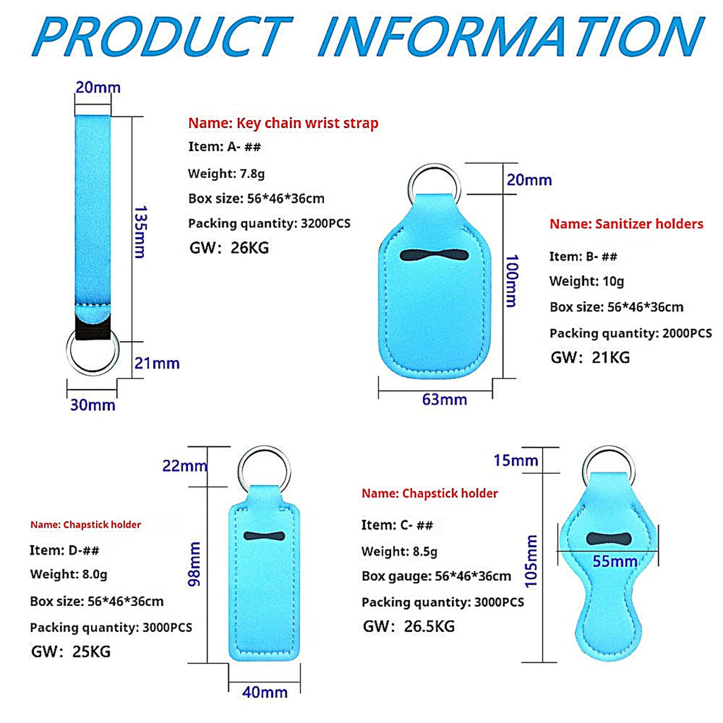 Neoprene Wristlet Keychain Comfortable Soft Loop 135mm