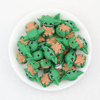3D Green Character Silicone Focal Beads 20 pcs