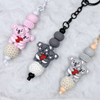 Silicone 3D Heart Koala Focal Beads Cute Animal Design 20pcs