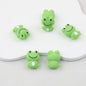 Silicone 3D Focal Beads Frog Pastel Green Rosy Cheeks