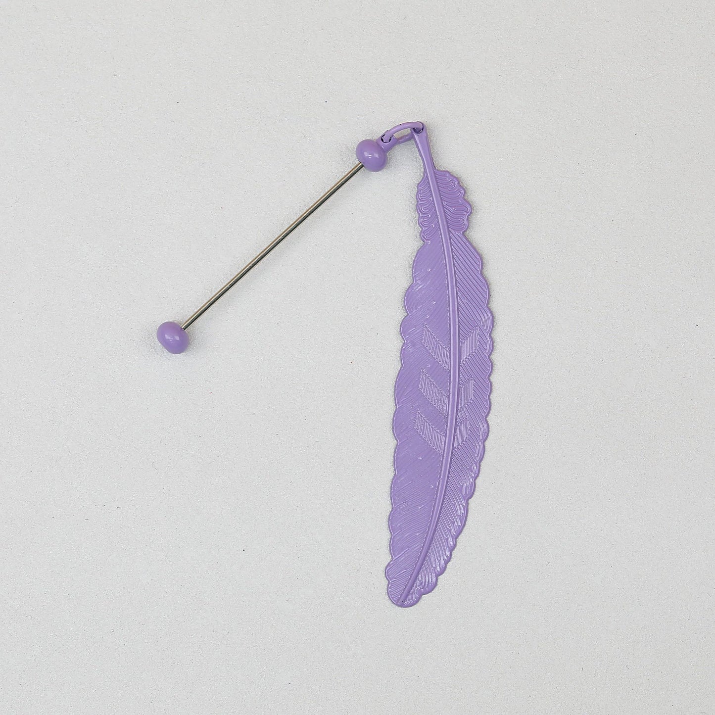 Beadable Feather Bookmarks Metal Colorful Detailed 13g - Candy Purple