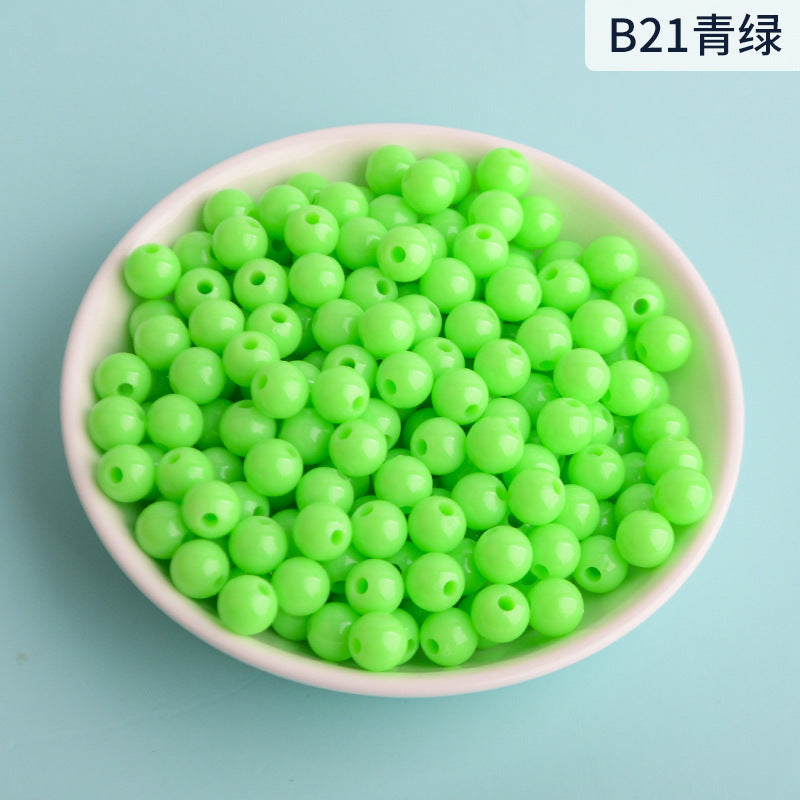 Solid Color Round Acrylic Beads 8mm 100g 17