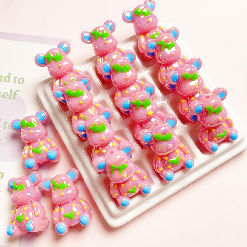 Glow Light In the Dark Little Bear Acrylic Beads 22x32mm 5pcs 8