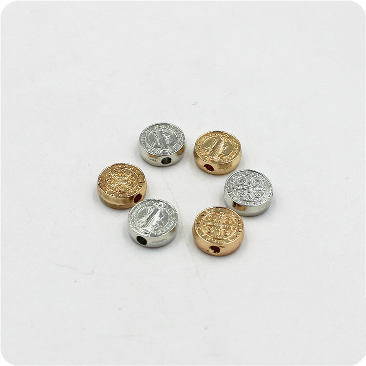 Jesus Portrait Metal Beads 9mm Vintage Alloy Medallion 50pcs 4