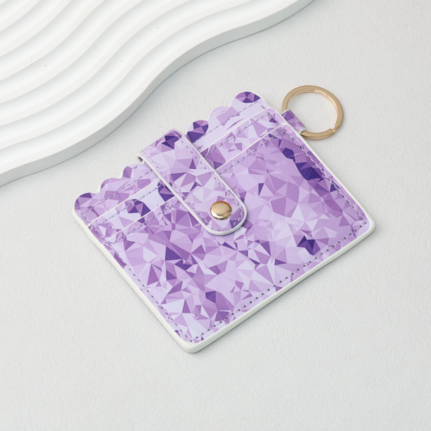 PU Card Holder Keychain Multi Patterned
