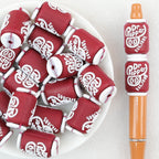 3D Wine Red Dr Peppe Silicone Focal Beads 20Pcs