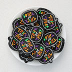 Pumpkin Trick-or-Treat Silicone Focal Beads Wholesale, Halloween Black Letter Design
