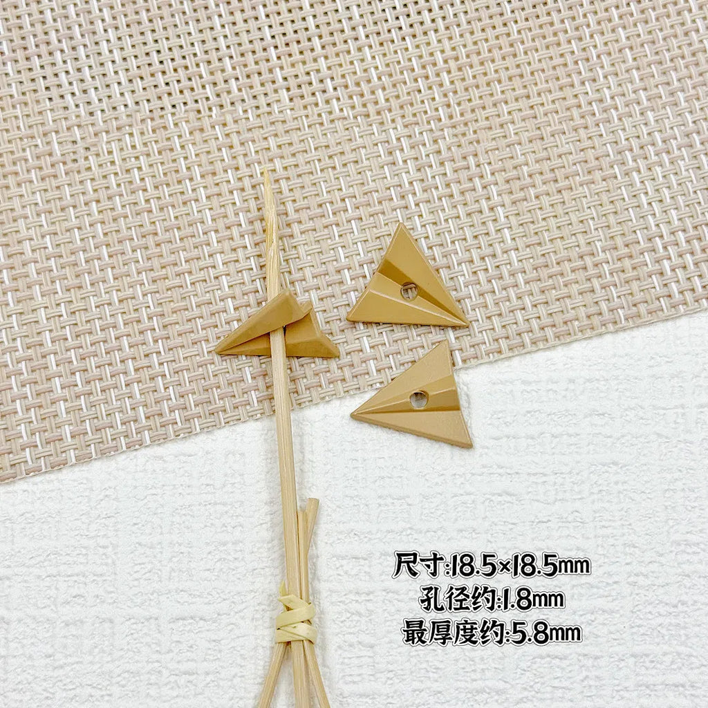 3D Paper Plane Metal Beads 18mm Glossy Spray Painted Alloy 9pcs 10