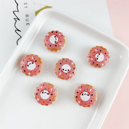Cute 16mm Acrylic Double-Sided Printed Cookie Round Beads 20pcs 9