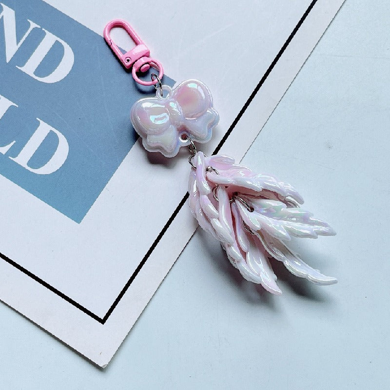 Acrylic Feather Keychain Iridescent Pastel Butterfly Charm 7