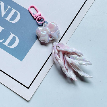 Acrylic Feather Keychain Iridescent Pastel Butterfly Charm 7