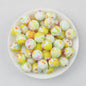 15mm Print Round Silicone Beads with Colorful Floral Patterns 50pcs 5