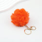 Pom Pom Keychain Fluffy Imitation Rex Rabbit Fur Ball 8cm With Lobster Clasp - 31# Orange
