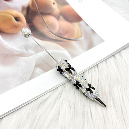 Beadable Pen with Rhinestone Bow Decoration 9