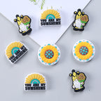 Silicone Focal Beads Daisy You Are My Sunshine Text 20pcs 12