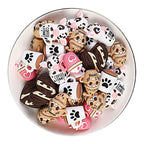 3D Coffee-Themed Silicone Focal Beads Cute Coffee Cups 20pcs
