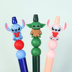 Silicone 3D Focal Beads Love Stitch Holding Heart with Yoda Robes 20pcs 8
