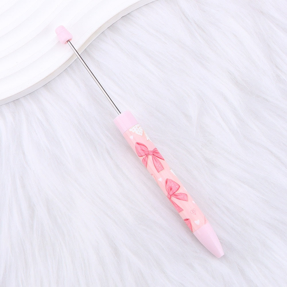 Beadable Long Pink Butterfly Pattern Ballpoint Pen for Crafting 4