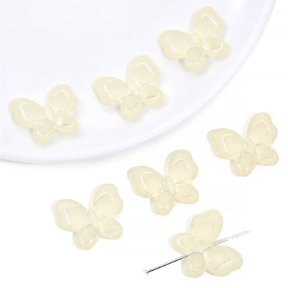 Transparent Frosted Butterfly Acrylic Beads 21x18mm Pastel Colors 20pcs 7