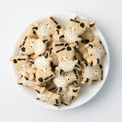 Highland Cow Silicone Focal Beads Colorful 20pcs 7