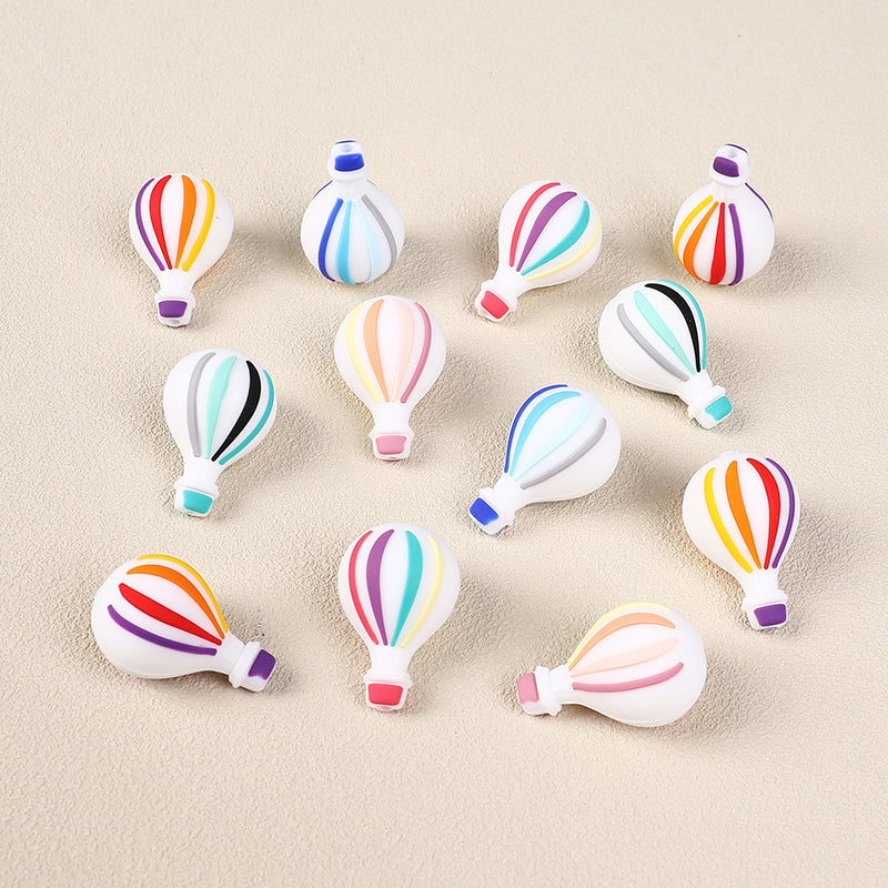 Silicone 3D Focal Beads Hot Air Balloon Rounded Balloon Shape 20pcs