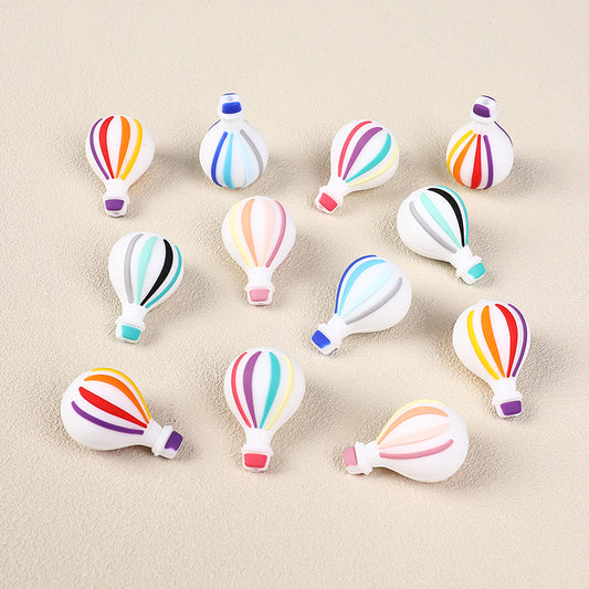 Silicone 3D Focal Beads Hot Air Balloon Rounded Balloon Shape 20pcs