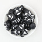 3D Halloween Cloaked Skull Silicone Focal Beads with Glasses 20pcs