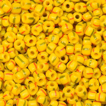 Dual Color Striped Seed Glass Beads 4mm Orange Green 900pcs 6