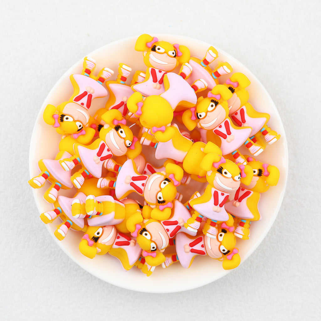 3D Hey Arnold Girl Character Silicone Focal Beads 20pcs  2