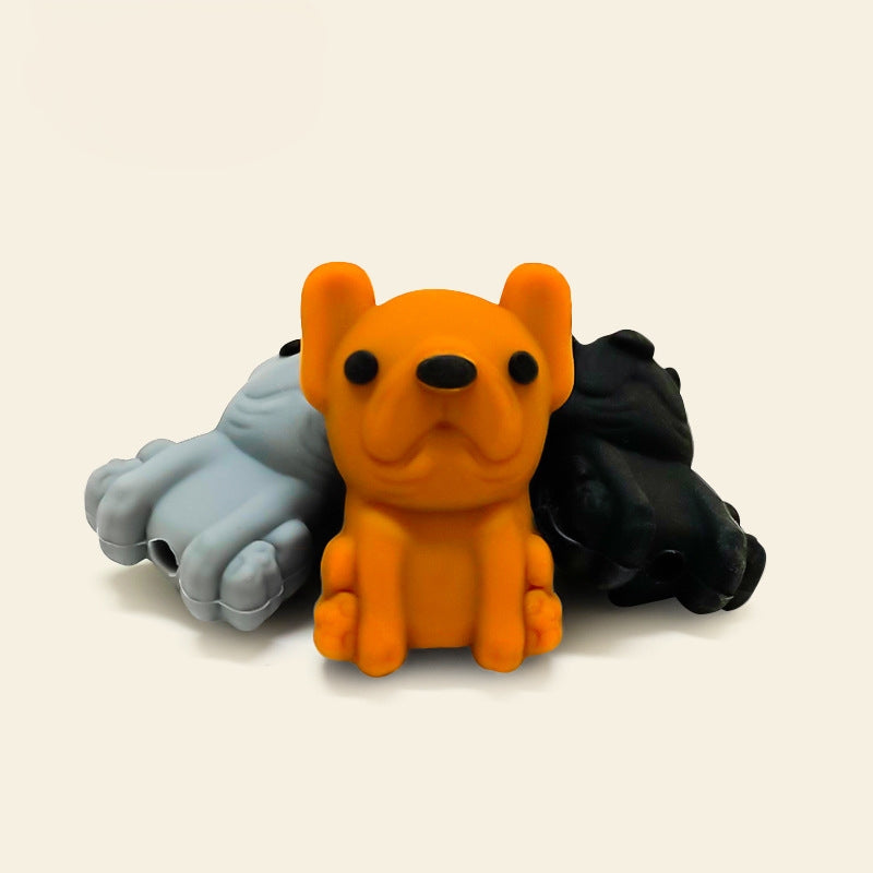 Silicone 3D Focal Beads Puppy Playful Pup Faces Vibrant Colors 20pcs